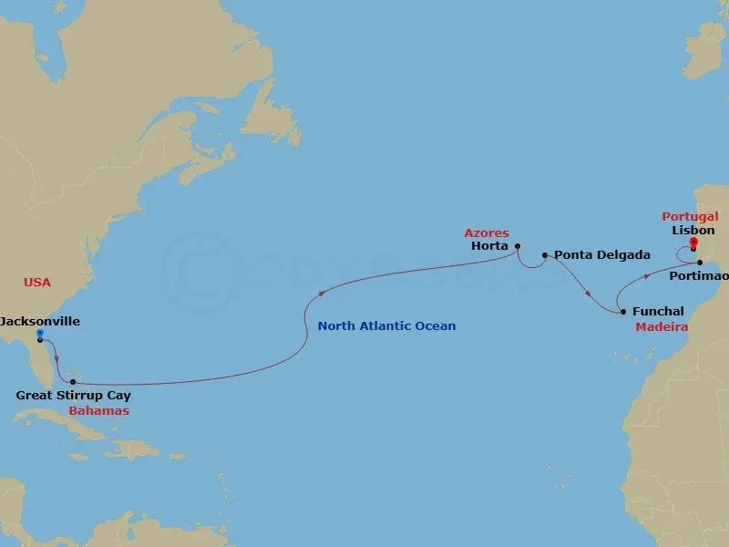 Itinerary schematic diagram