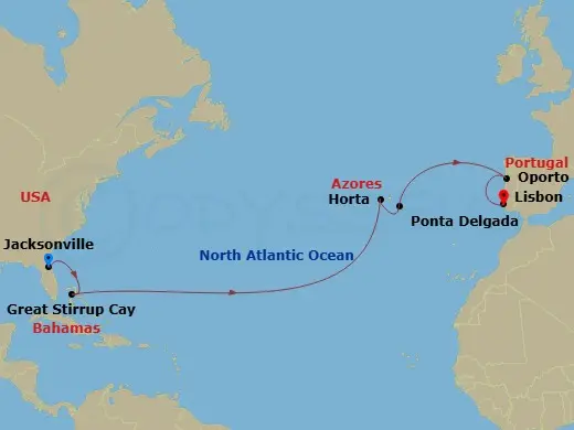 Itinerary schematic diagram