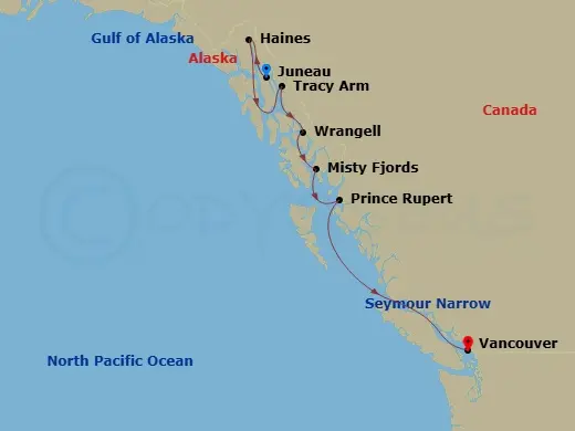 Itinerary schematic diagram