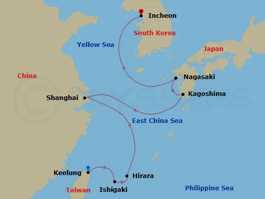 Itinerary schematic diagram