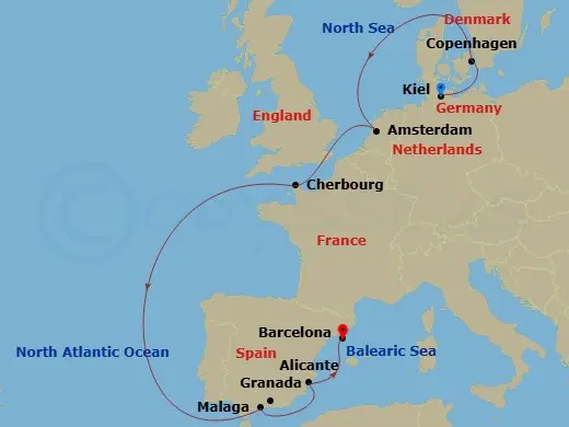 Itinerary schematic diagram