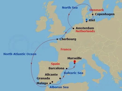 Itinerary schematic diagram