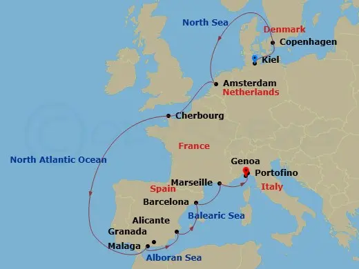 Itinerary schematic diagram