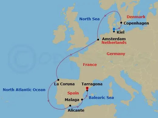 Itinerary schematic diagram