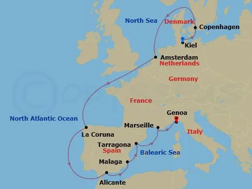 Itinerary schematic diagram