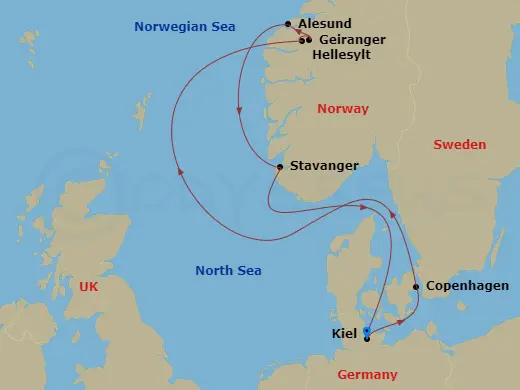 Itinerary schematic diagram