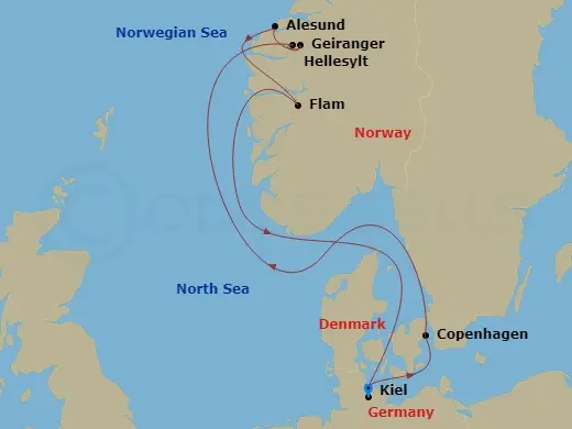 Itinerary schematic diagram