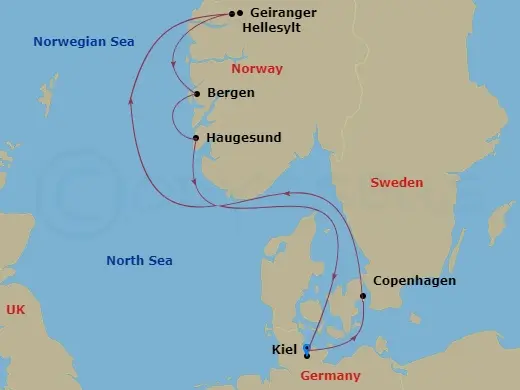 Itinerary schematic diagram