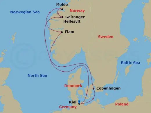 Itinerary schematic diagram