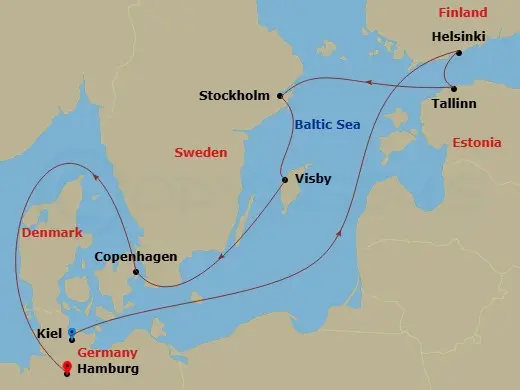 Itinerary schematic diagram