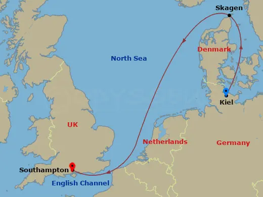 Itinerary schematic diagram