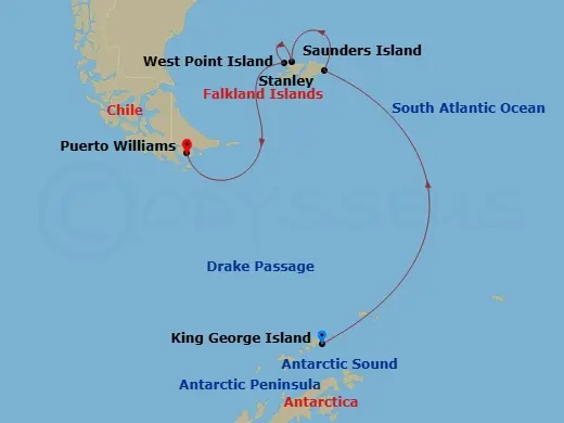 Itinerary schematic diagram