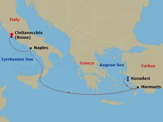 Itinerary schematic diagram