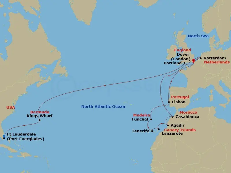 Itinerary schematic diagram