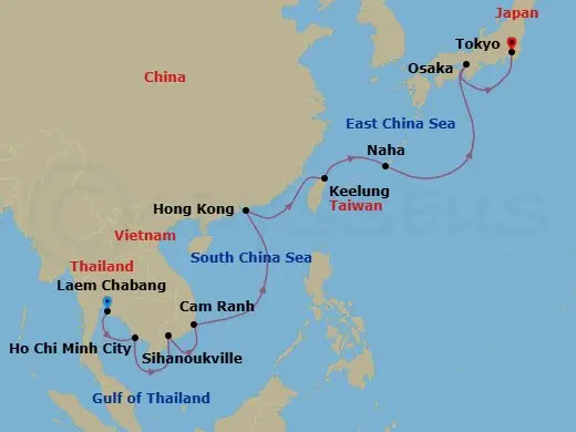 Itinerary schematic diagram