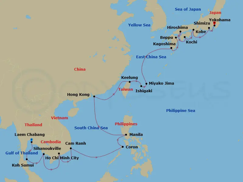 Itinerary schematic diagram