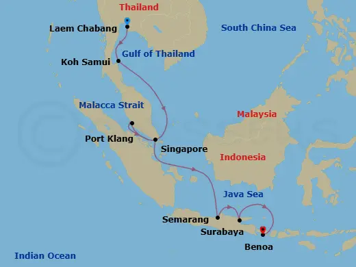 Itinerary schematic diagram