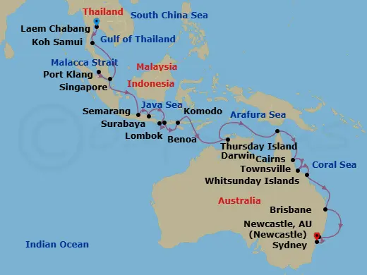 Itinerary schematic diagram