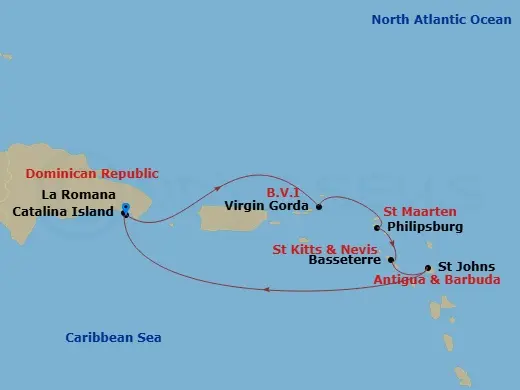 Itinerary schematic diagram