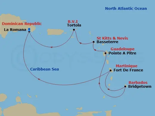 Itinerary schematic diagram
