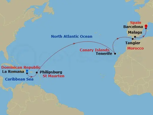 Itinerary schematic diagram