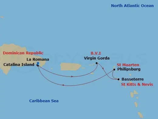 Itinerary schematic diagram