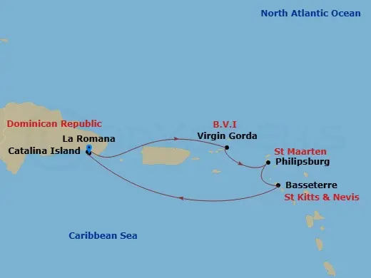 Itinerary schematic diagram
