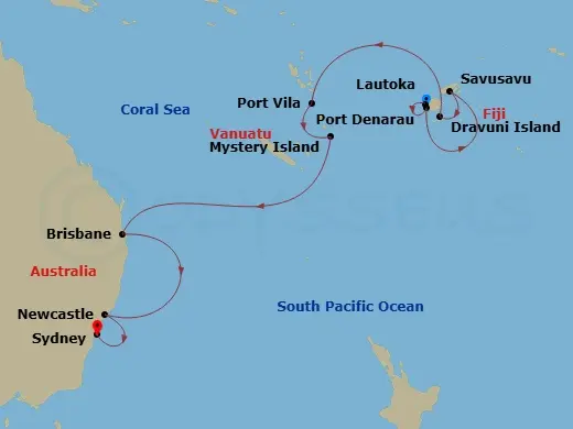 Itinerary schematic diagram