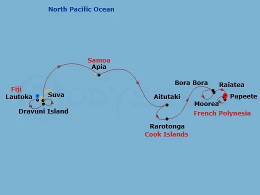 Itinerary schematic diagram
