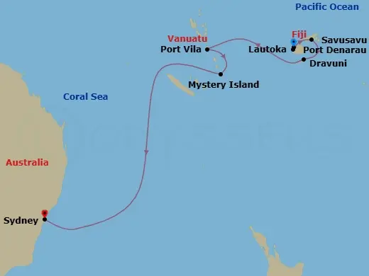 Itinerary schematic diagram