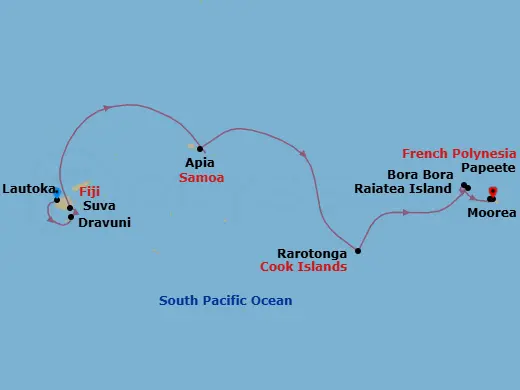 Itinerary schematic diagram