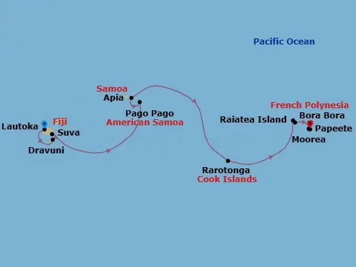 Itinerary schematic diagram