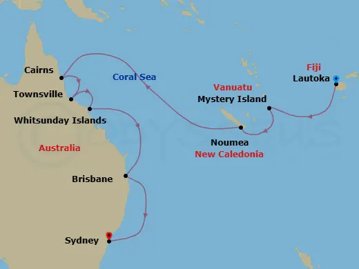 Itinerary schematic diagram