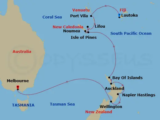 Itinerary schematic diagram