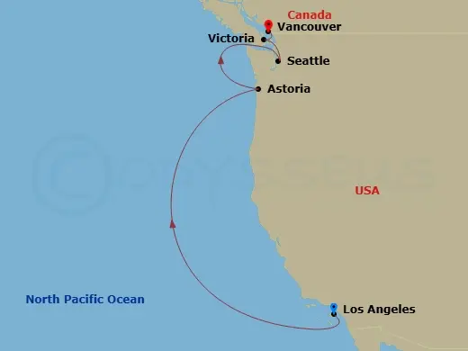 Itinerary schematic diagram