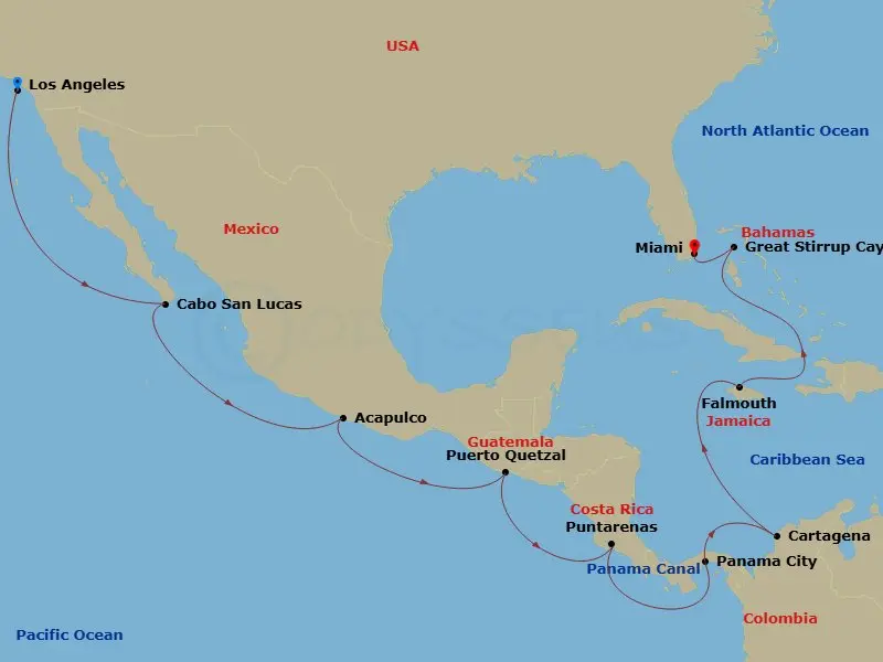 Itinerary schematic diagram