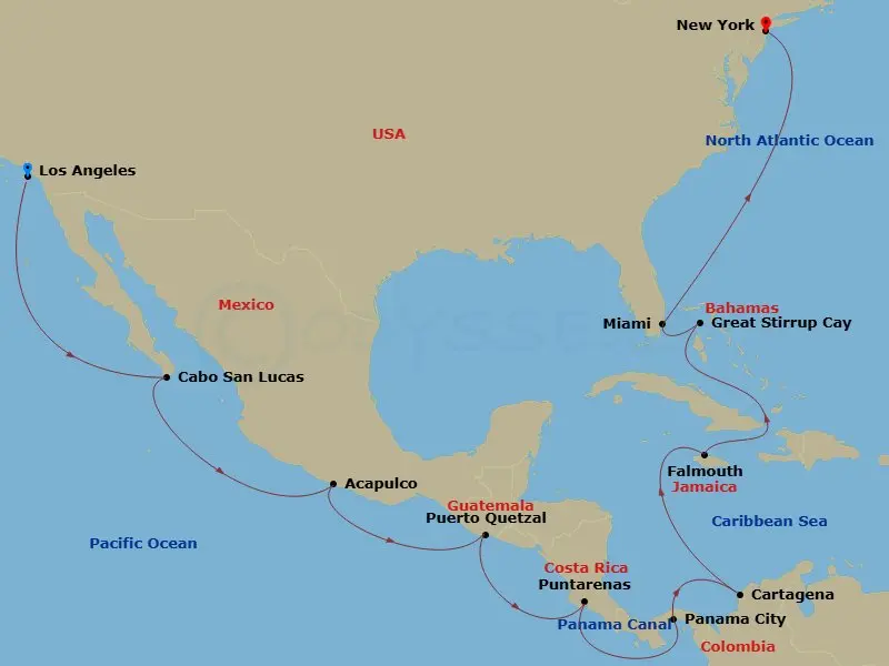 Itinerary schematic diagram