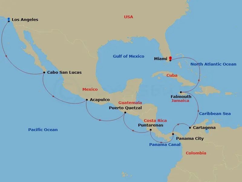 Itinerary schematic diagram