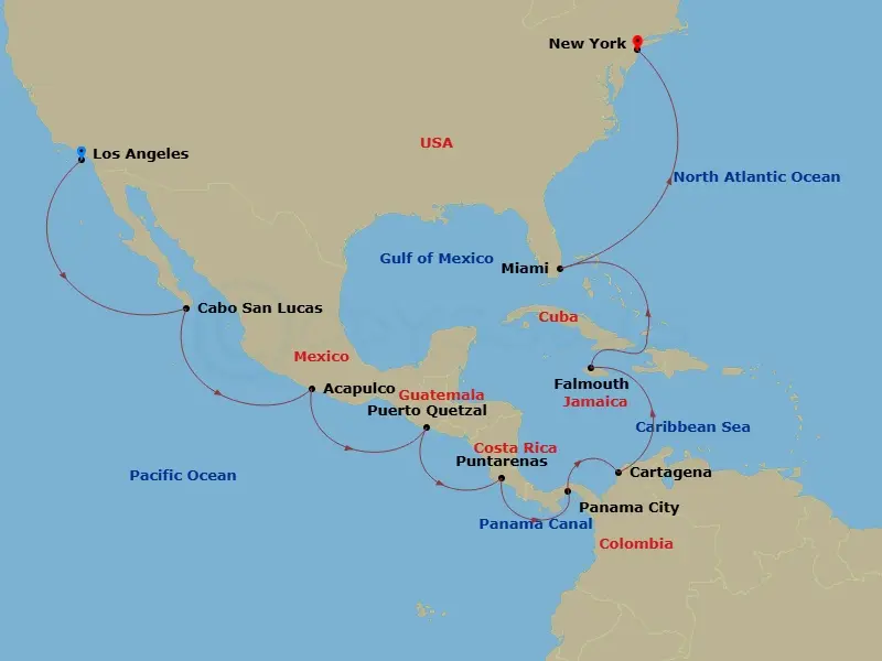 Itinerary schematic diagram
