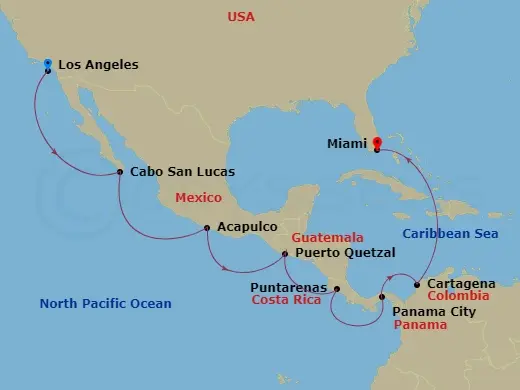 Itinerary schematic diagram