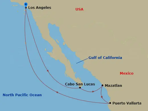 Itinerary schematic diagram
