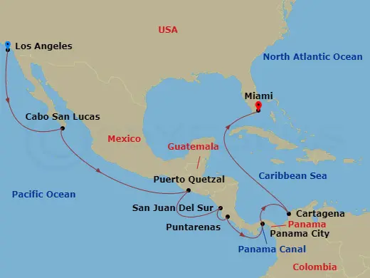 Itinerary schematic diagram