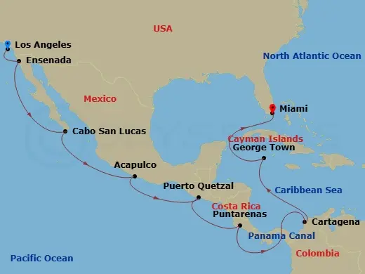 Itinerary schematic diagram