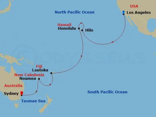 Itinerary schematic diagram