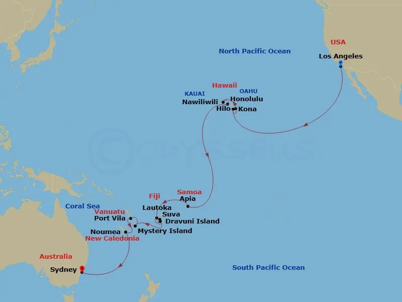 Itinerary schematic diagram