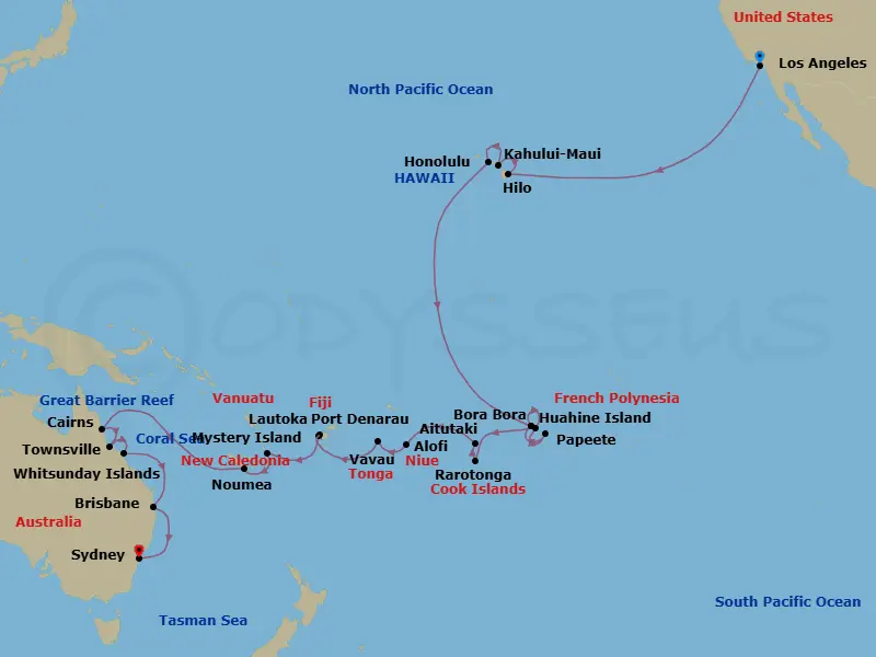 Itinerary schematic diagram