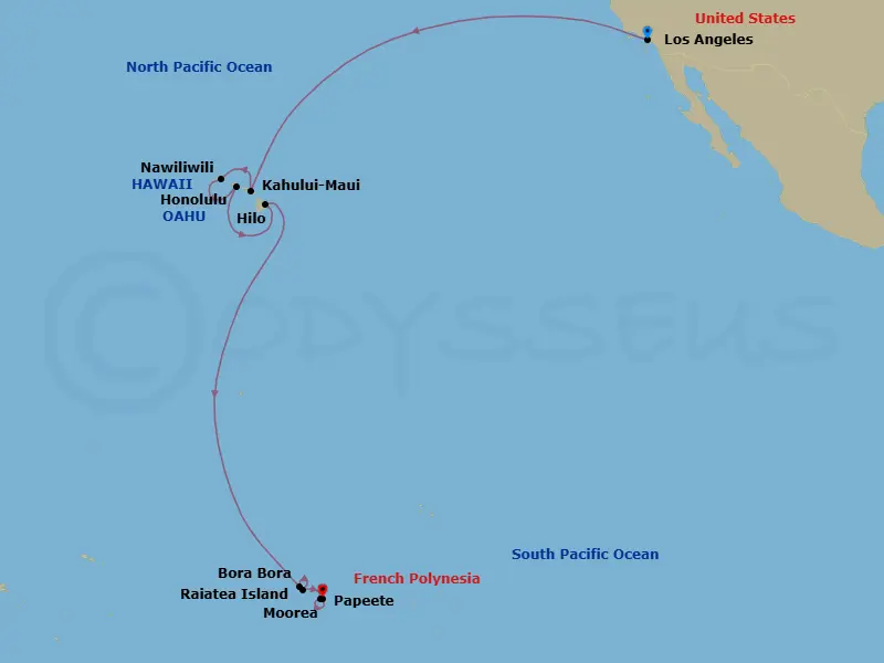 Itinerary schematic diagram
