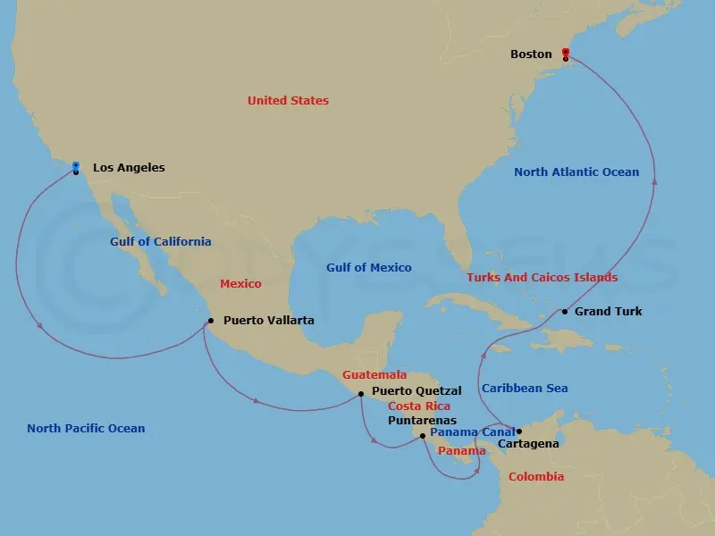 Itinerary schematic diagram