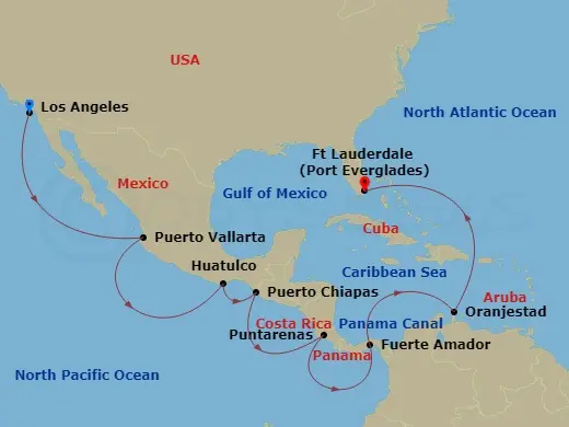 Itinerary schematic diagram