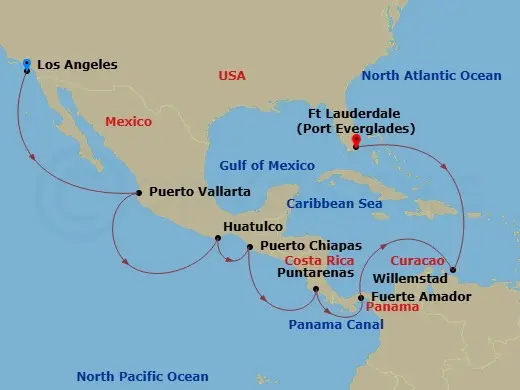 Itinerary schematic diagram
